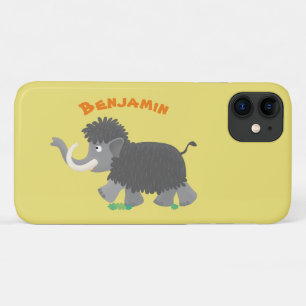 Cute woolly mammoth cartoon illustration iPhone 11 case
