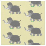 Cute woolly mammoth cartoon illustration fabric