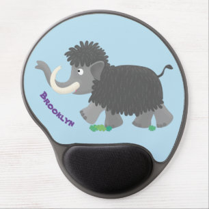 Cute woolly mammoth cartoon illustration gel mouse pad