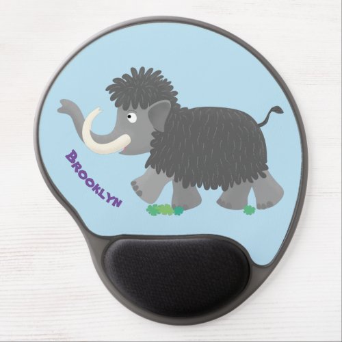 Cute woolly mammoth cartoon illustration gel mouse pad