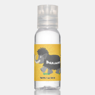 Cute woolly mammoth cartoon illustration hand sanitizer