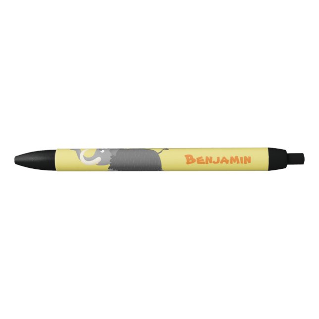 Cute woolly mammoth cartoon illustration pen (Front)