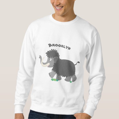 Cute woolly mammoth cartoon illustration sweatshirt