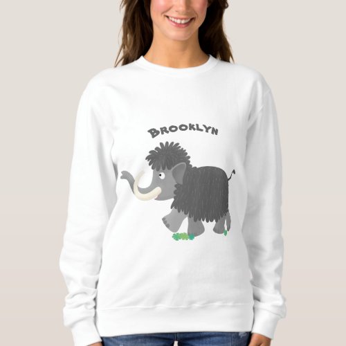 Cute woolly mammoth cartoon illustration sweatshirt