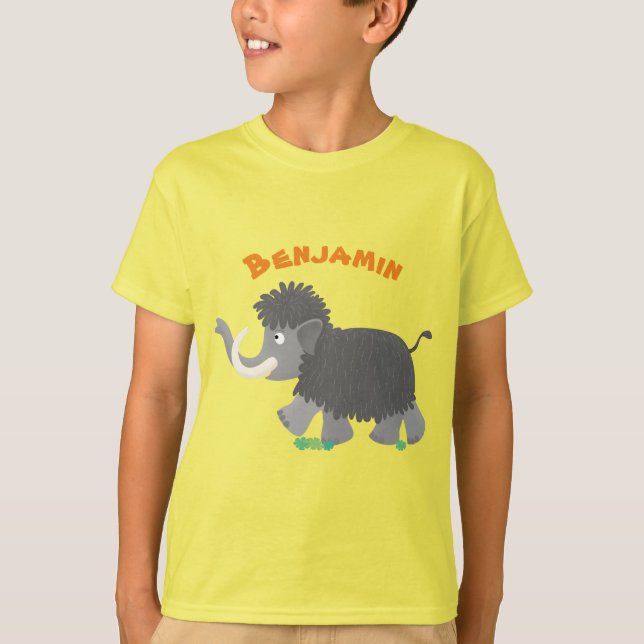 Cute woolly mammoth cartoon illustration T-Shirt (Front)