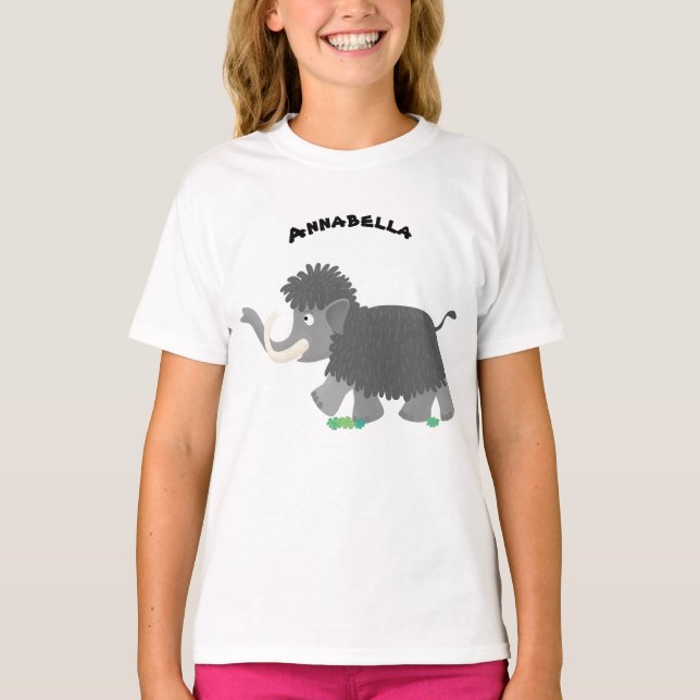 Cute woolly mammoth cartoon illustration T-Shirt (Front)