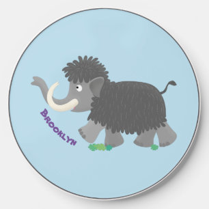 Cute woolly mammoth cartoon illustration wireless charger 