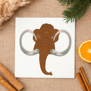 Cute Woolly Mammoth with Curved Tusks Napkins