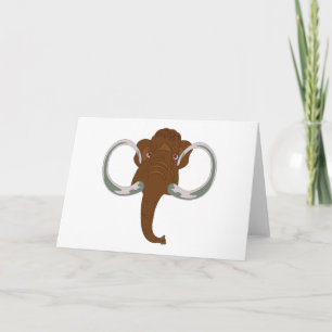 Cute Woolly Mammoth with Curved Tusks Thank You Card