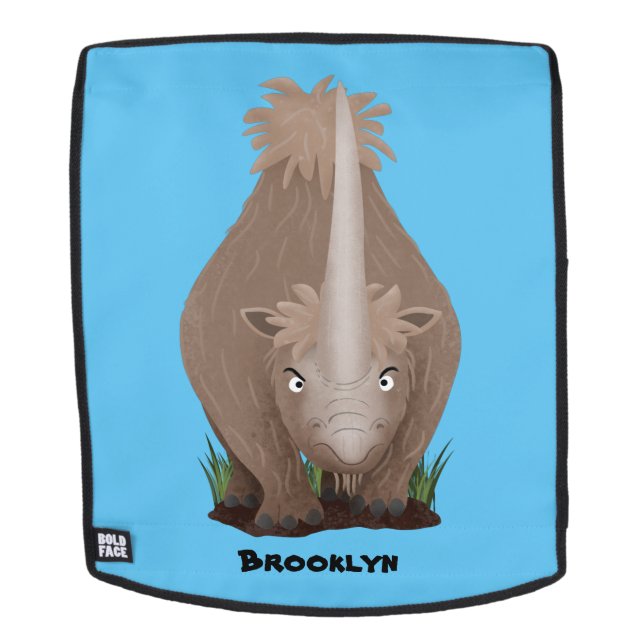 Cute woolly rhino elasmotherium cartoon backpack (Removable Face)