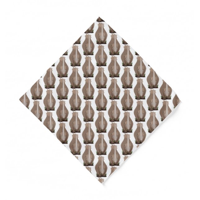 Cute woolly rhino elasmotherium cartoon bandana (Front)