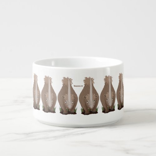 Cute woolly rhino elasmotherium cartoon  bowl