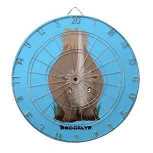 Cute woolly rhino elasmotherium cartoon dart board