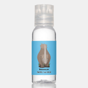 Cute woolly rhino elasmotherium cartoon hand sanitizer