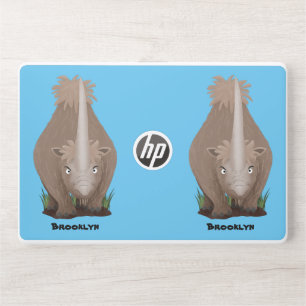 Cute woolly rhino elasmotherium cartoon  HP laptop skin