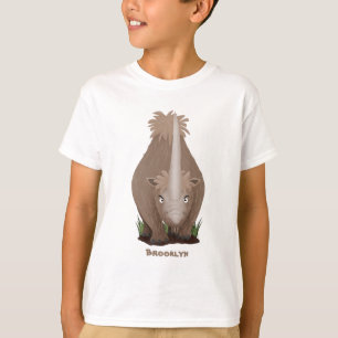 Cute woolly rhino elasmotherium cartoon T-Shirt