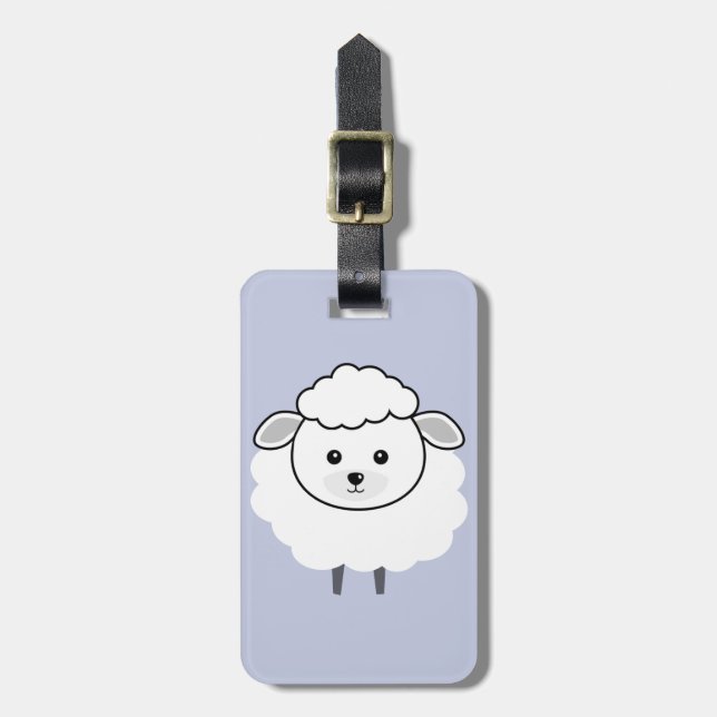 Cute Wooly Lamb Face Luggage Tag (Front Vertical)