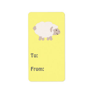 Cute Wooly lamb Label