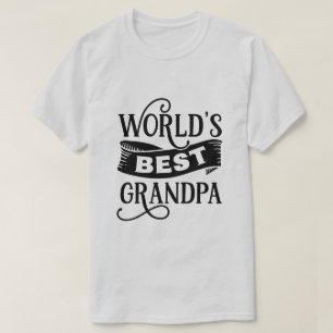 Cute Word art world's best Grandpa T-Shirt
