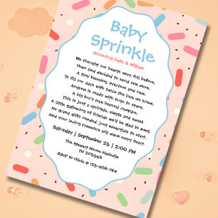 Cute Wording baby sprinkle invitations boy