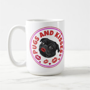 Cute Wordplay Pugs And Kisses Coffee Mug