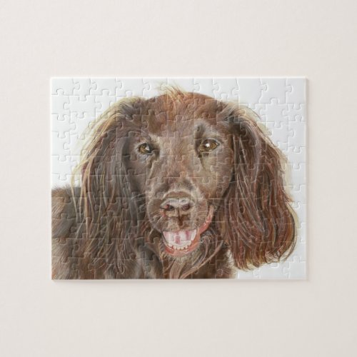 Cute Working Cocker Spaniel Hand Painted Jigsaw Puzzle