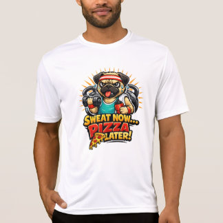 Cute Workout Dog T-Shirt for Fitness & Pizza Lover