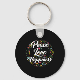 Cute World Peace Love Happiness Peace Sign Hippie  Keychain