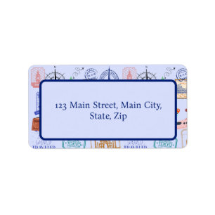 Cute World Traveler Collage Label
