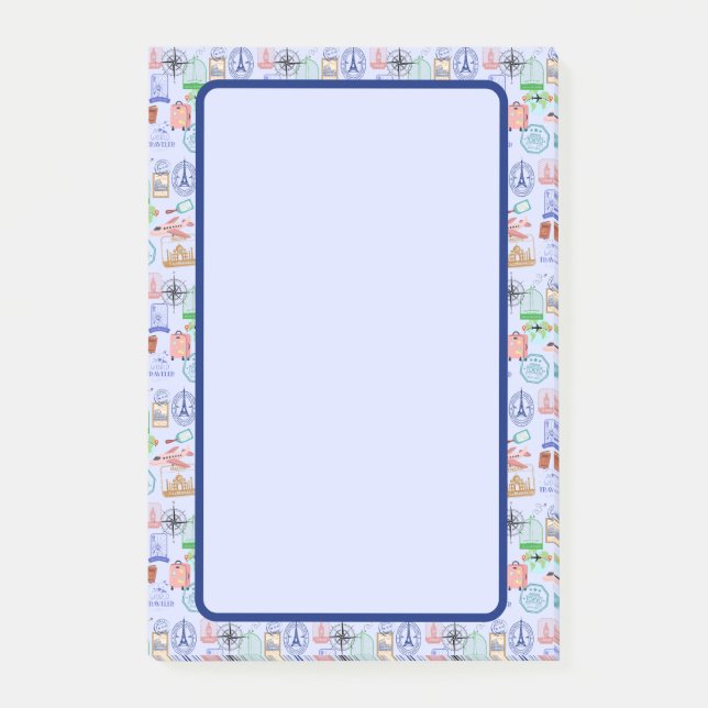Cute World Traveler Collage Post-it Notes (Front)