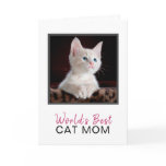 Cute World's Best Cat Mom Photo Mother's Day Card Cute World's Best Cat Mom Photo Mother's Day Card