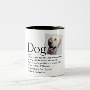 Cute World's Best Dog Definition Quote Photo Two-Tone Coffee Mug