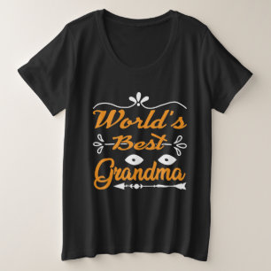 Cute World's Best Grandma word art Plus Size T-Shirt