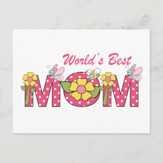 CUTE World's Best Mom! Postcard