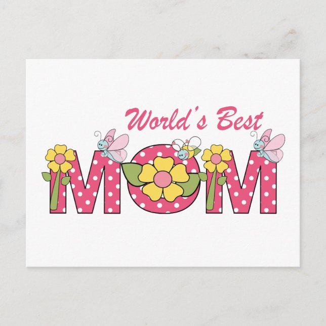CUTE World's Best Mom! Postcard (Front)