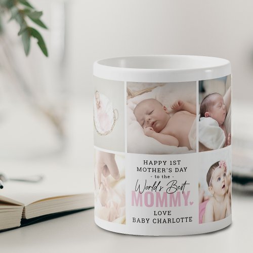 Cute Worlds Best Mommy 1st Mothers Day Pink Coffee Mug