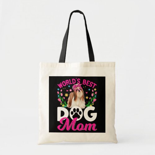 Cute Worlds Best Shih Tzu Dog Mom Mothers Day  Tote Bag