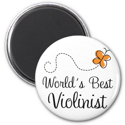 Cute Worlds Best Violinist Orange Magnet