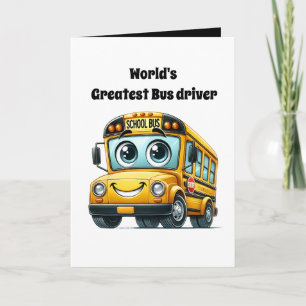 Cute World's greatest bus driver add message Card