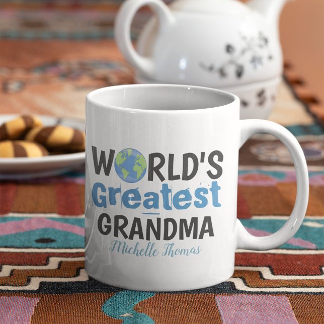 Cute World's Greatest Grandma Custom Coffee Mug (The World's Greatest Grandma Custom Mug)