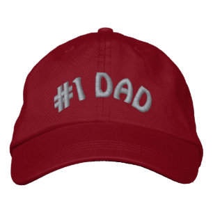 Cute Worlds Greatest Number One #1 Dad Embroidered Baseball Cap