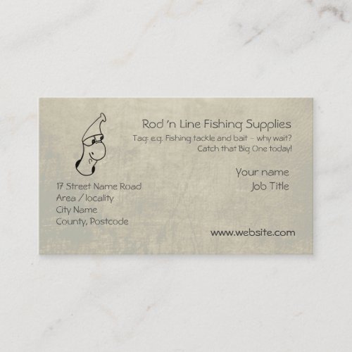 Cute Worm _ Fishing Tackle Supplier template Business Card