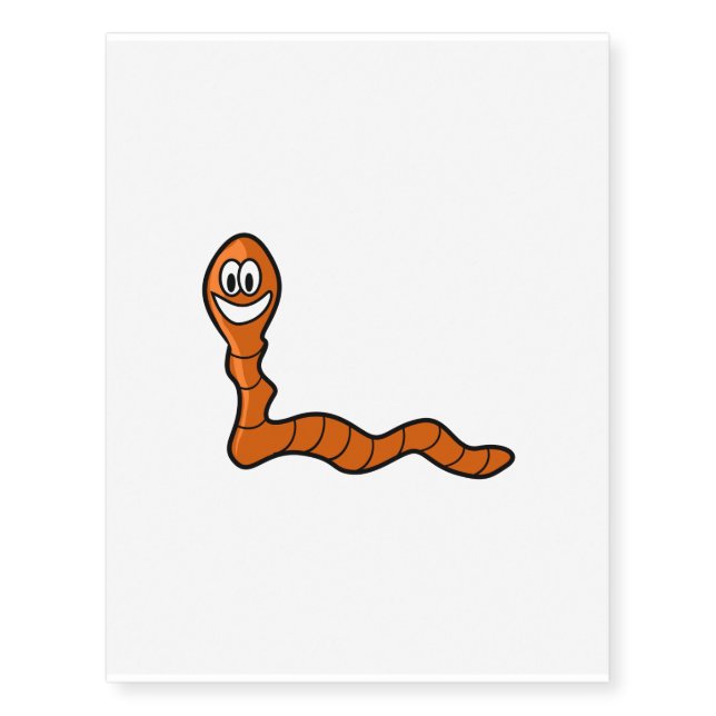 Cute Worm Temporary Tattoos (Front)