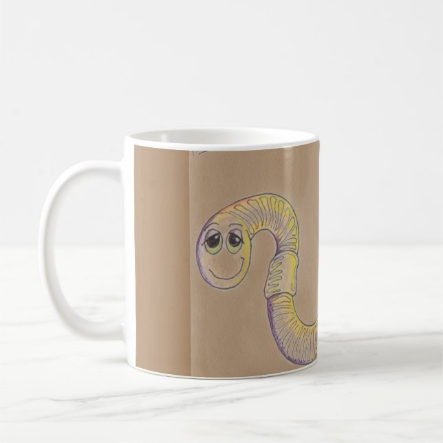 Cute worm with the name MARK Coffee Mug (Left)