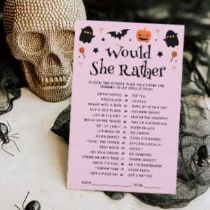 Cute Would She Rather Halloween Baby Shower Game