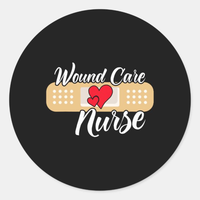 Cute Wound Care Nurse Heart  Classic Round Sticker (Front)
