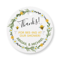 Cute Wreath Watercolor Bumble Bee Thank You Favor Tags
