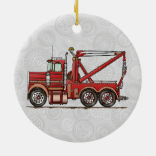 Cute Wrecker Truck Ceramic Ornament