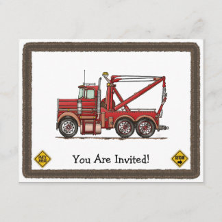 Cute Wrecker Truck Invitation