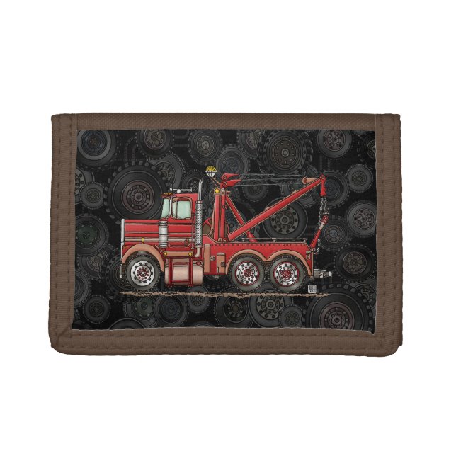 Cute Wrecker Truck Tri-fold Wallet (Front)